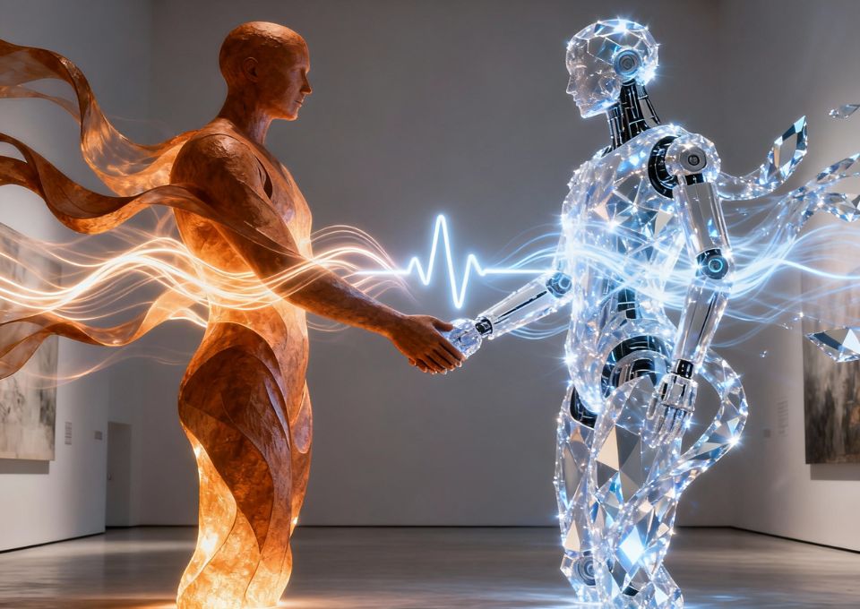 Illustration für Mensch-KI-Zusammenarbeit